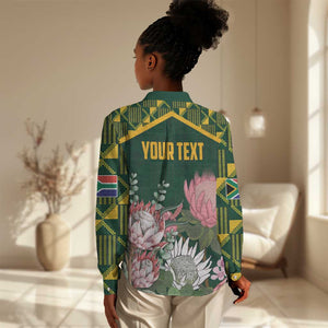 Personalized South Africa With Afro King Protea Women Casual Shirt Kente Patterns