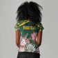 Personalized South Africa With Afro King Protea Women V-Neck T-Shirt Kente Patterns
