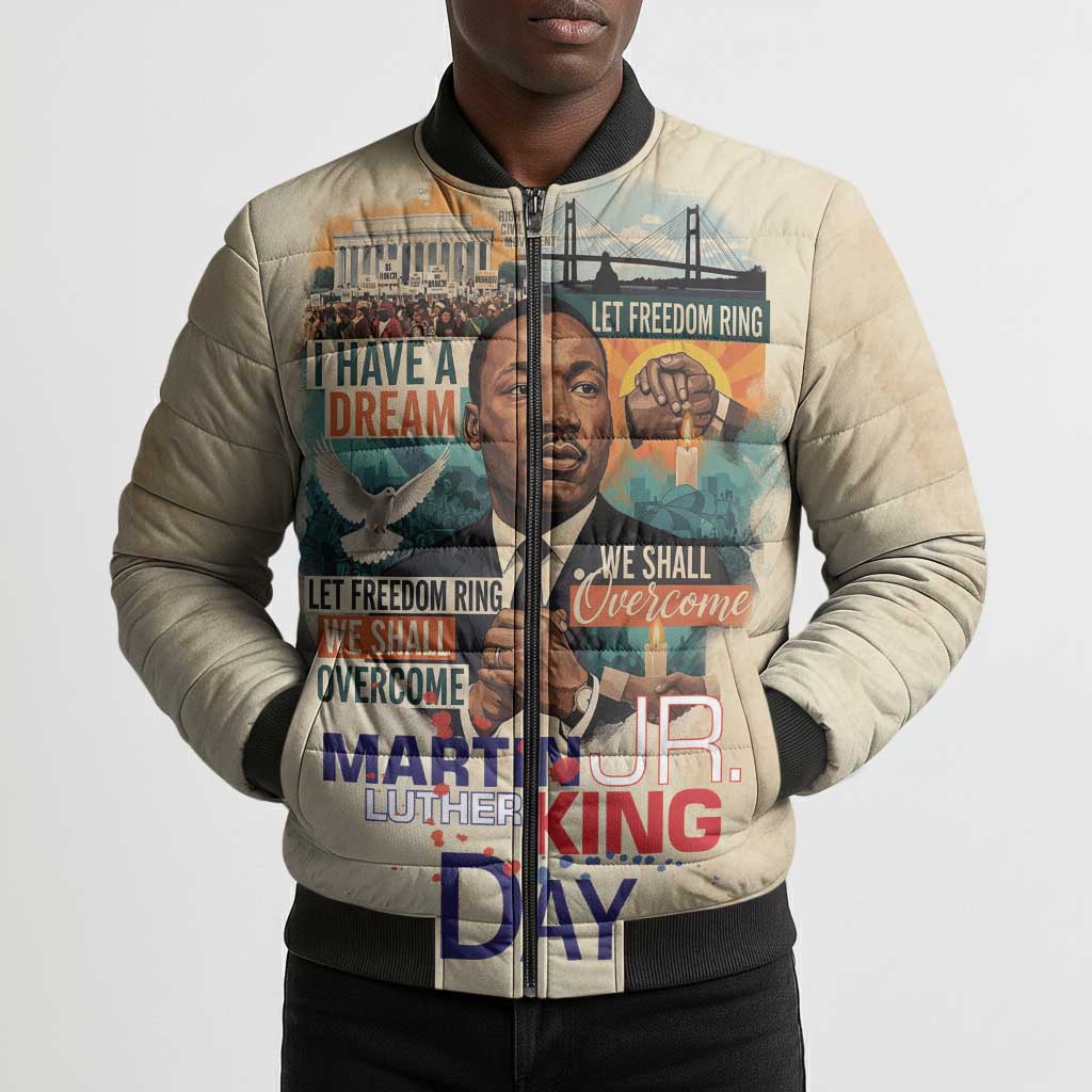Martin Luther King MLK Bomber Puffer Jacket I Have a Dream Vintage Art - African Pride