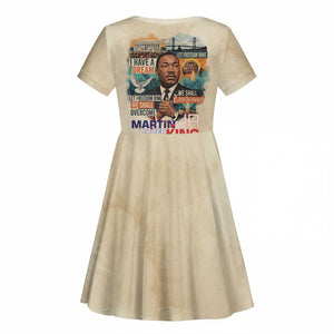 Martin Luther King MLK Kid Short Sleeve Dress I Have a Dream Vintage Art - African Pride