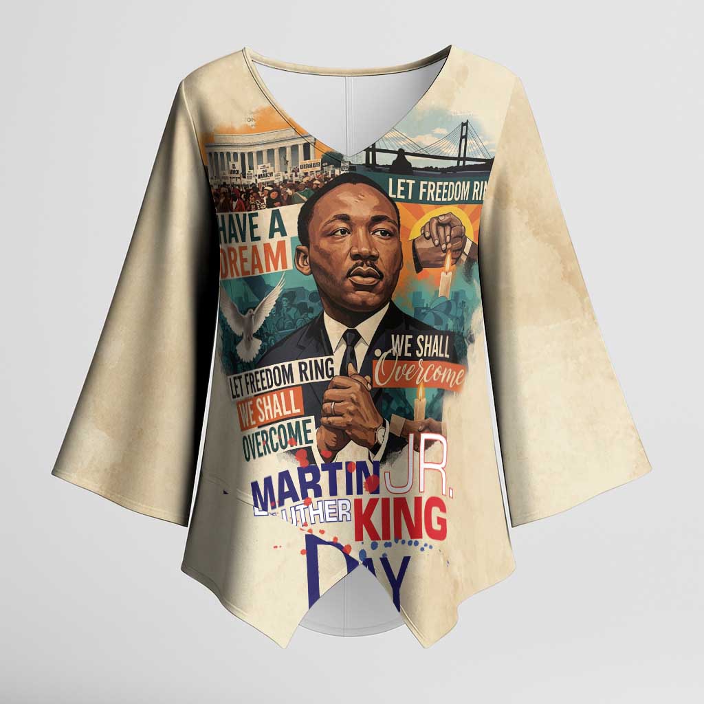 Martin Luther King MLK Kimono Sleeve Blouse I Have a Dream Vintage Art - African Pride