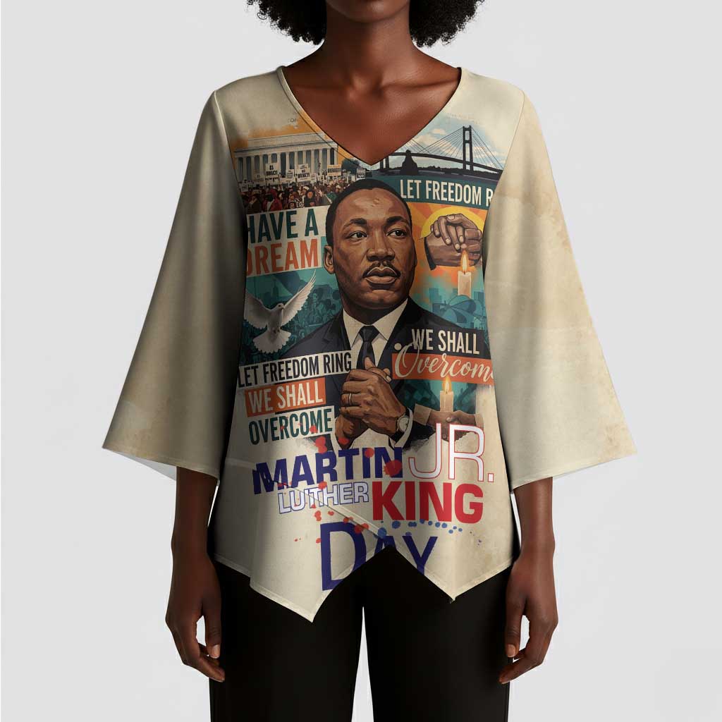 Martin Luther King MLK Kimono Sleeve Blouse I Have a Dream Vintage Art - African Pride