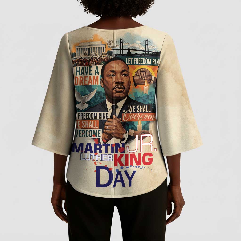 Martin Luther King MLK Kimono Sleeve Blouse I Have a Dream Vintage Art - African Pride