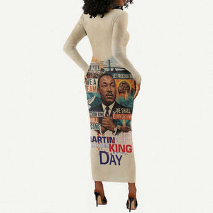 Martin Luther King MLK Long Sleeve Bodycon Dress I Have a Dream Vintage Art - African Pride