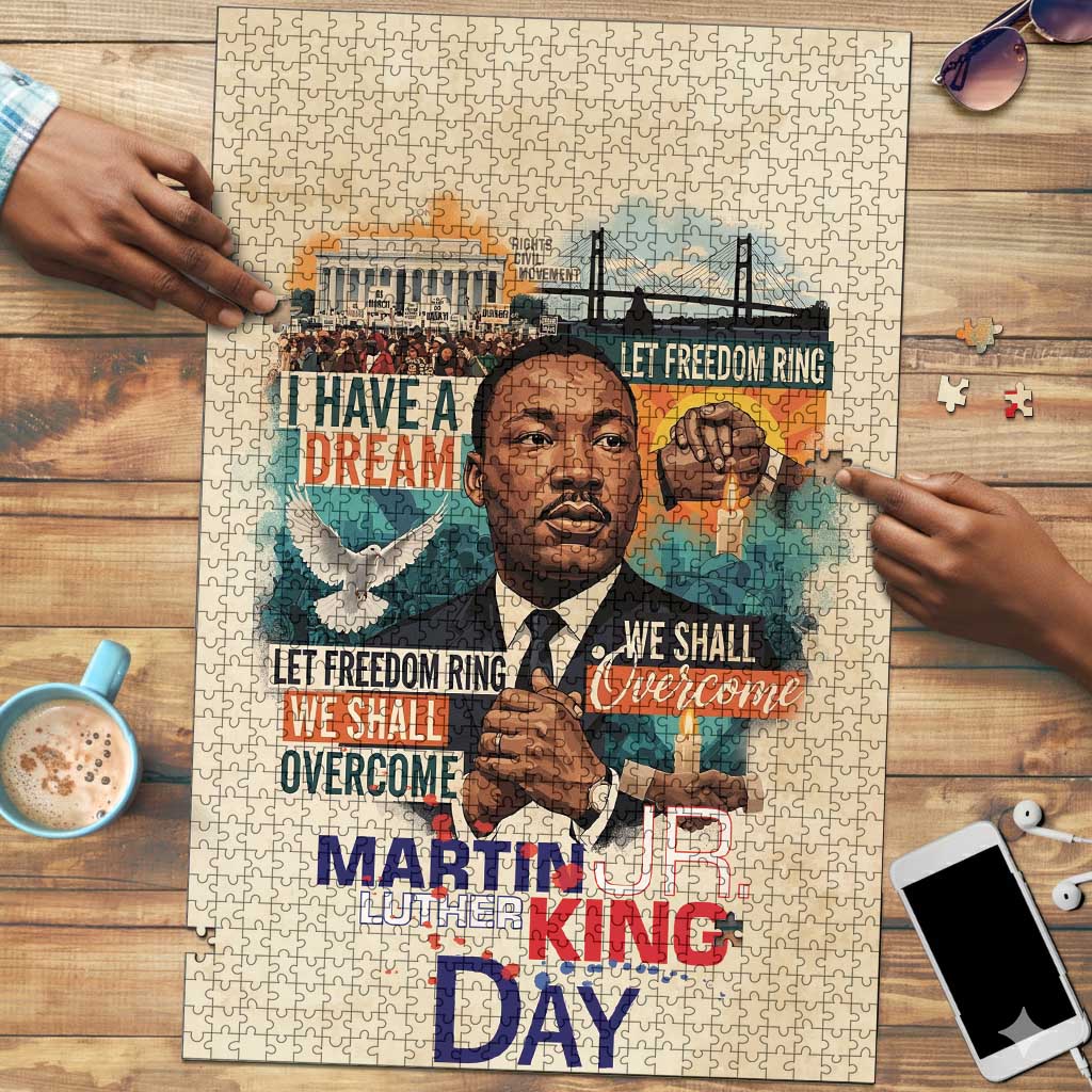 Martin Luther King MLK Puzzle I Have a Dream Vintage Art - African Pride