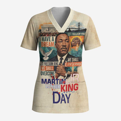 Martin Luther King MLK Scrub Top I Have a Dream Vintage Art - African Pride