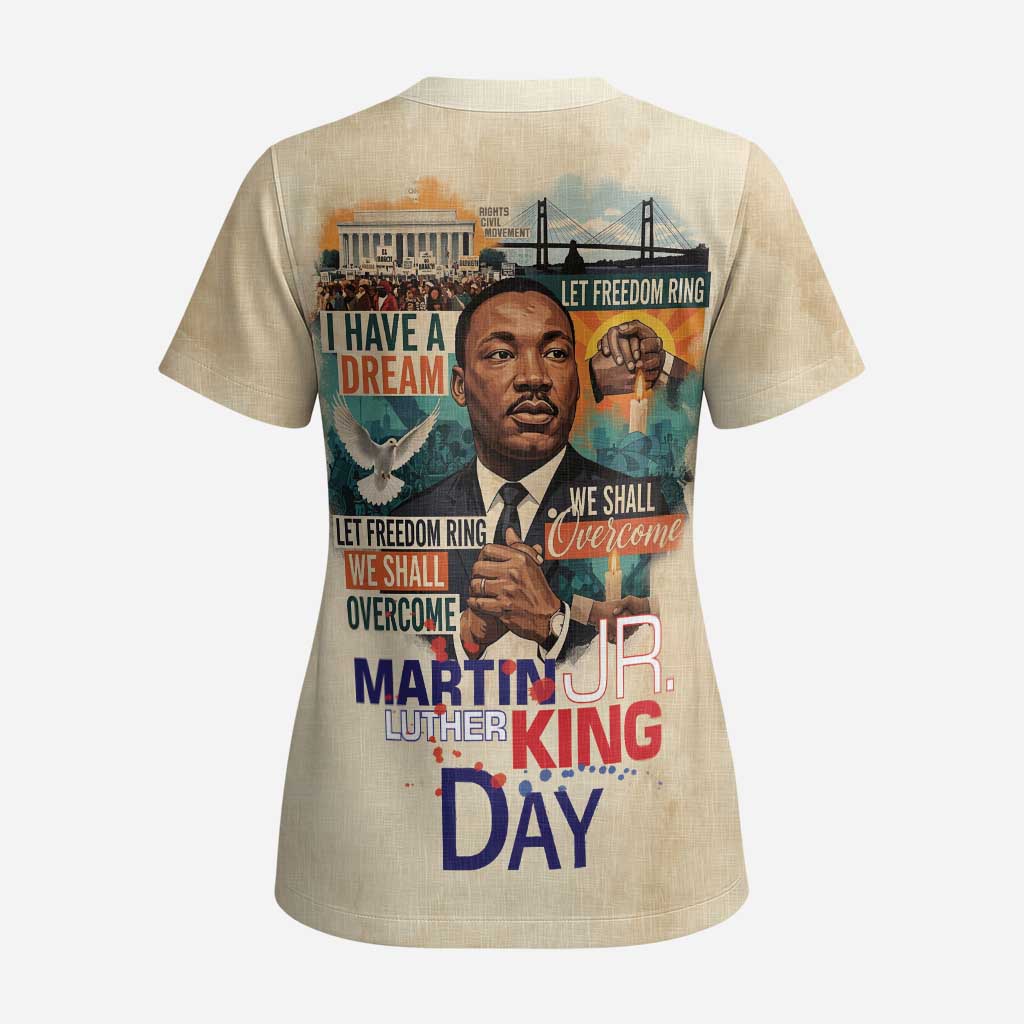 Martin Luther King MLK Scrub Top I Have a Dream Vintage Art - African Pride
