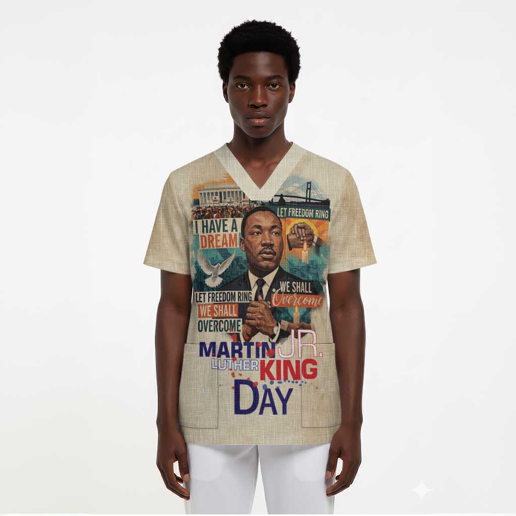 Martin Luther King MLK Scrub Top I Have a Dream Vintage Art - African Pride