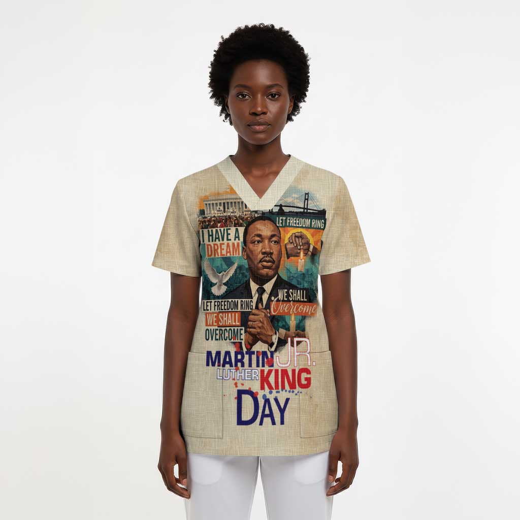 Martin Luther King MLK Scrub Top I Have a Dream Vintage Art - African Pride