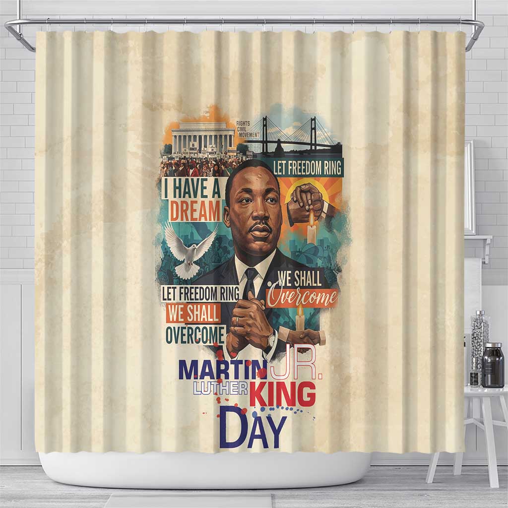 Martin Luther King MLK Shower Curtain I Have a Dream Vintage Art - African Pride
