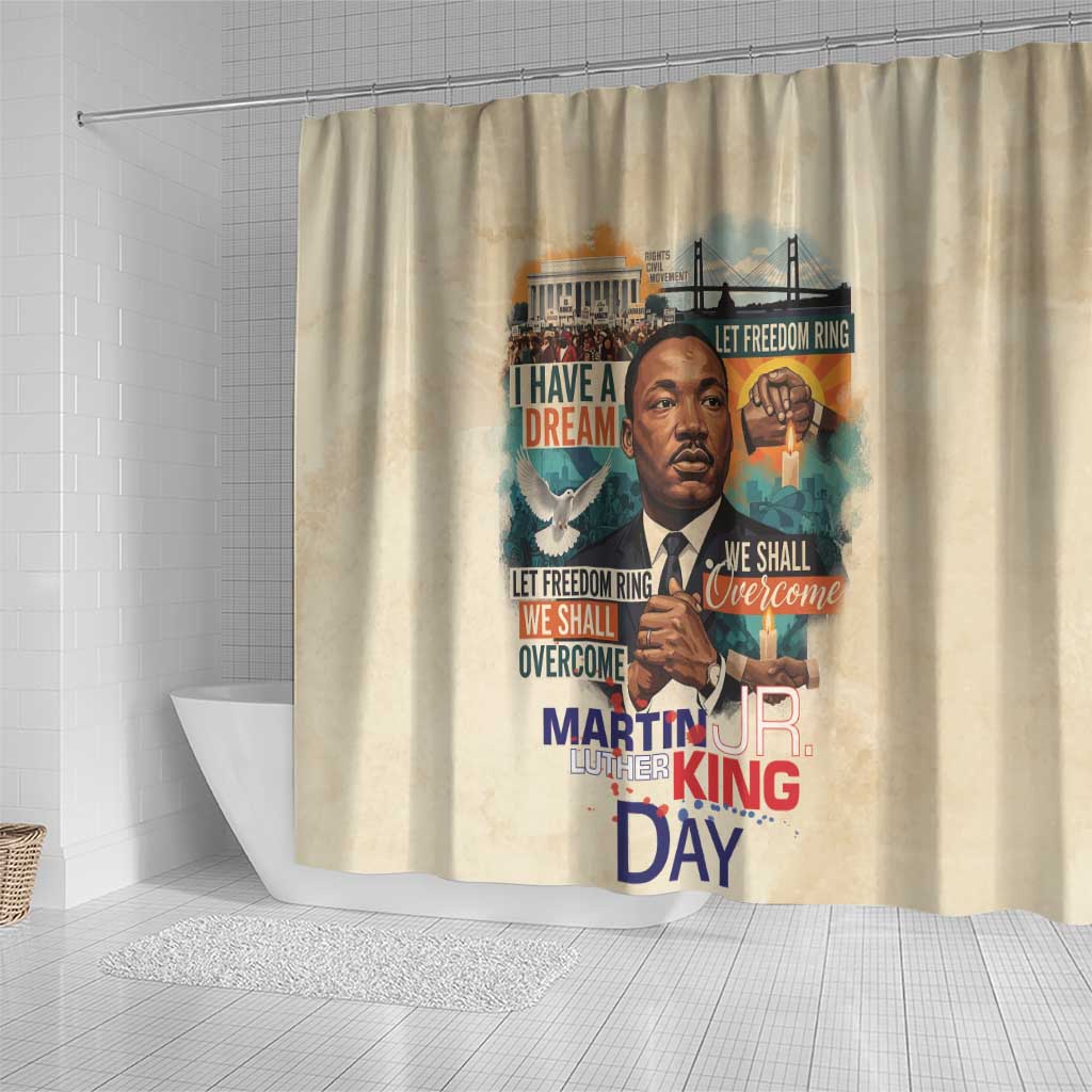 Martin Luther King MLK Shower Curtain I Have a Dream Vintage Art - African Pride