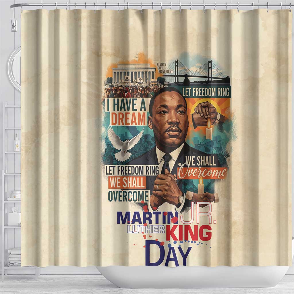 Martin Luther King MLK Shower Curtain I Have a Dream Vintage Art - African Pride