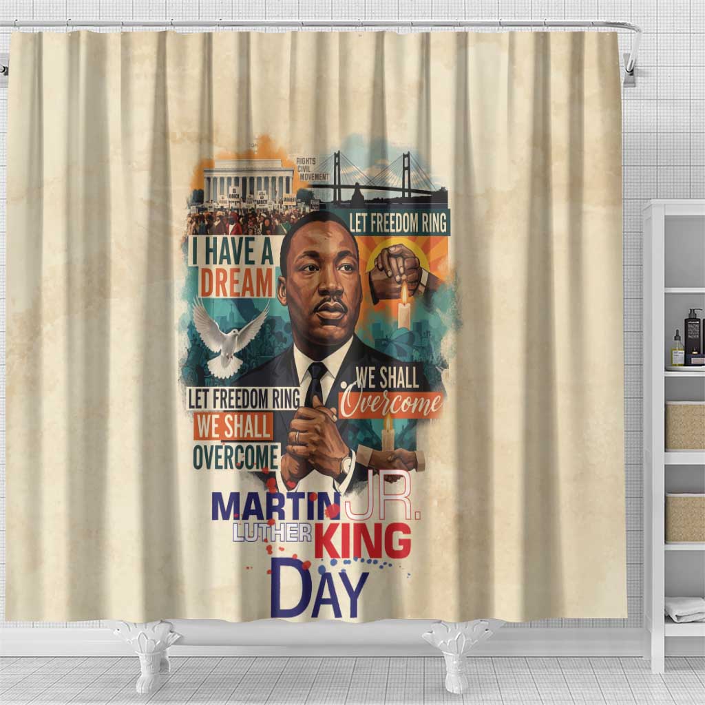 Martin Luther King MLK Shower Curtain I Have a Dream Vintage Art - African Pride