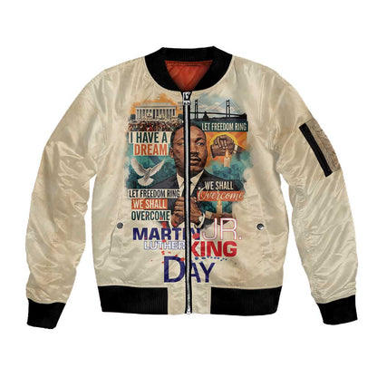 Martin Luther King MLK Sleeve Zip Bomber Jacket I Have a Dream Vintage Art - African Pride