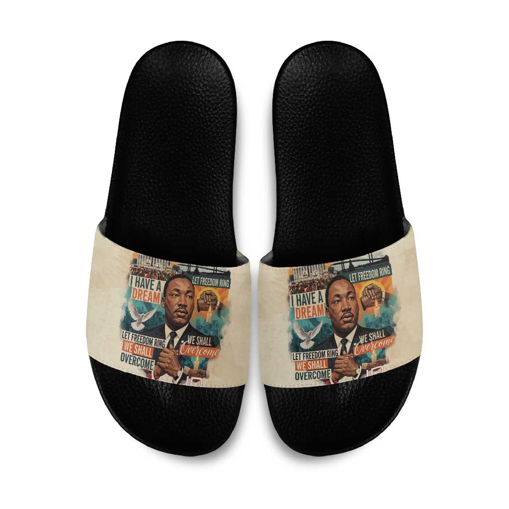 Martin Luther King MLK Slide Sandals I Have a Dream Vintage Art - African Pride