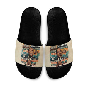 Martin Luther King MLK Slide Sandals I Have a Dream Vintage Art - African Pride
