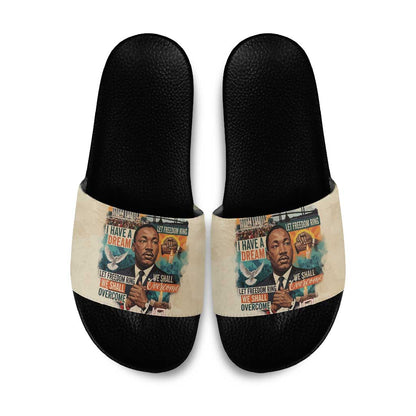 Martin Luther King MLK Slide Sandals I Have a Dream Vintage Art - African Pride