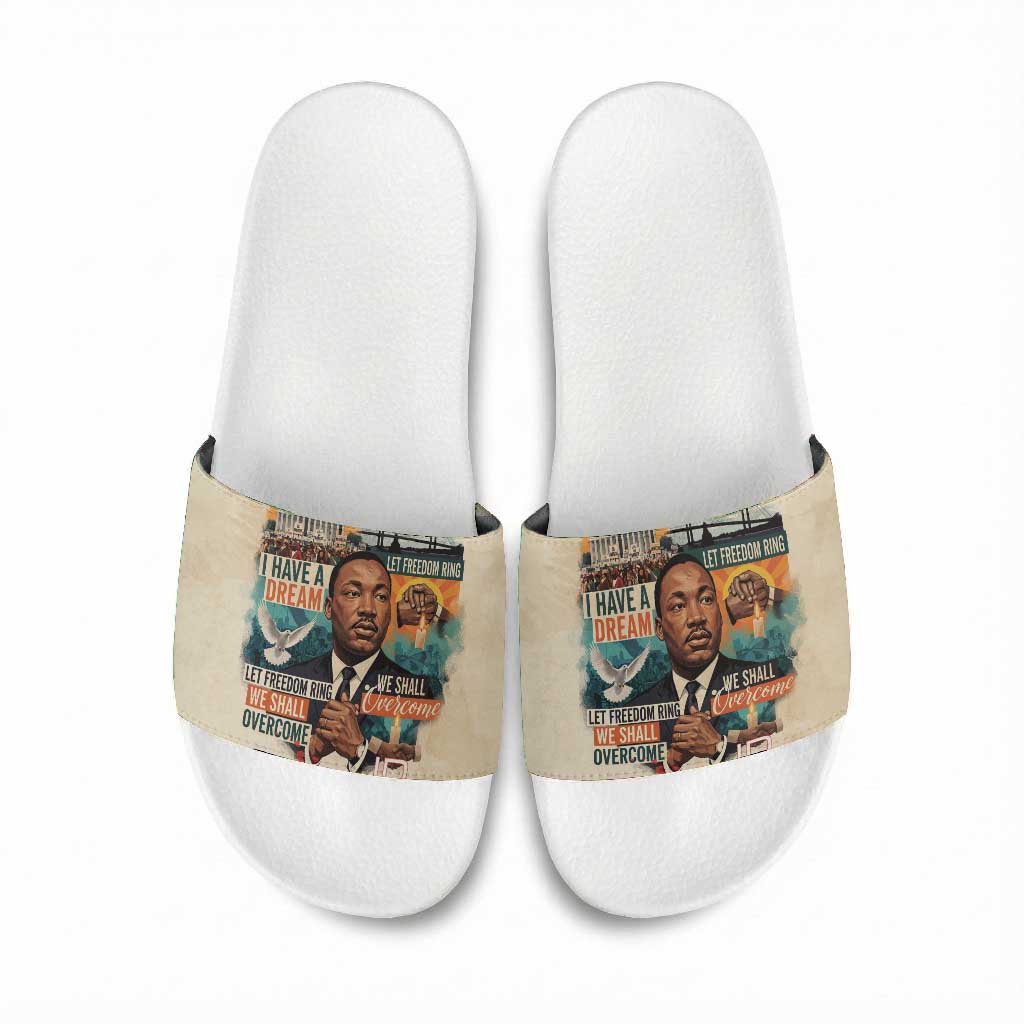 Martin Luther King MLK Slide Sandals I Have a Dream Vintage Art - African Pride