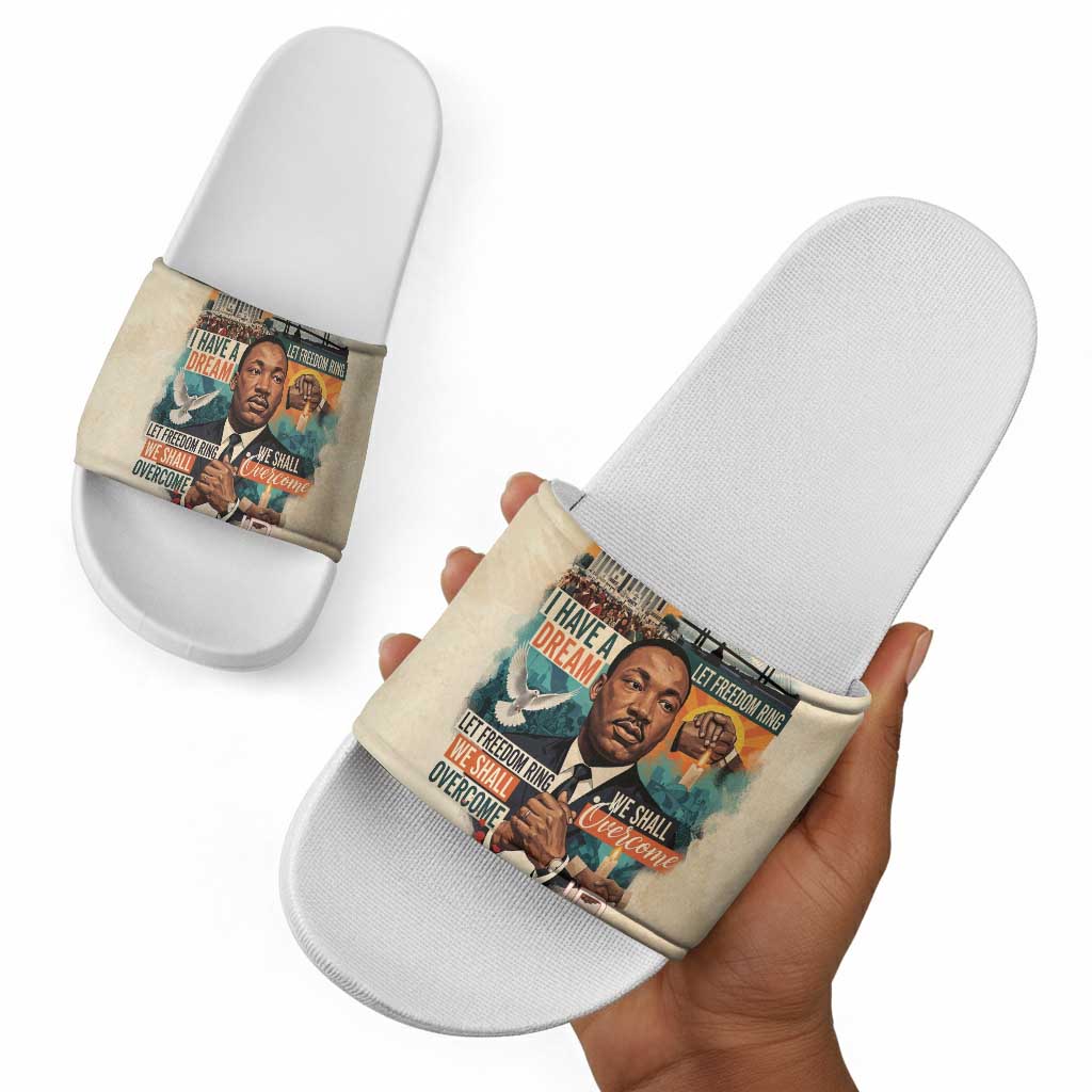 Martin Luther King MLK Slide Sandals I Have a Dream Vintage Art - African Pride