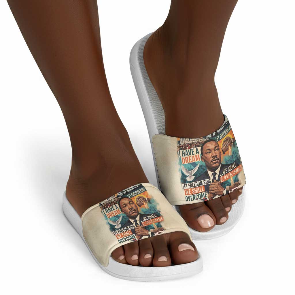 Martin Luther King MLK Slide Sandals I Have a Dream Vintage Art - African Pride