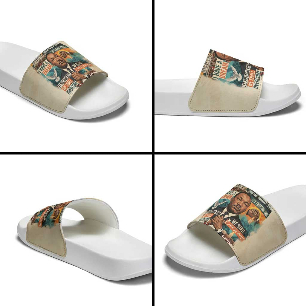 Martin Luther King MLK Slide Sandals I Have a Dream Vintage Art - African Pride