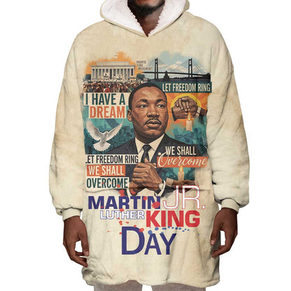 Martin Luther King MLK Wearable Blanket Hoodie I Have a Dream Vintage Art - African Pride