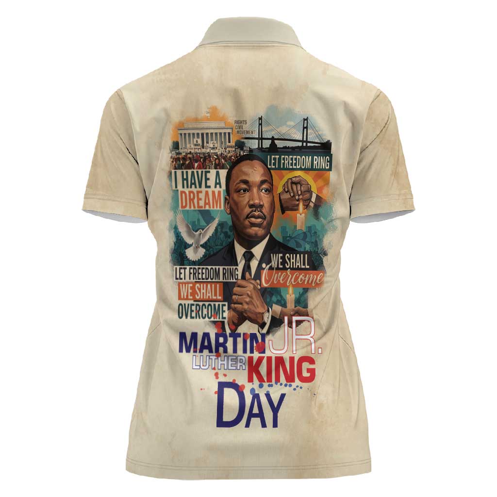 Martin Luther King MLK Women Polo Shirt I Have a Dream Vintage Art - African Pride