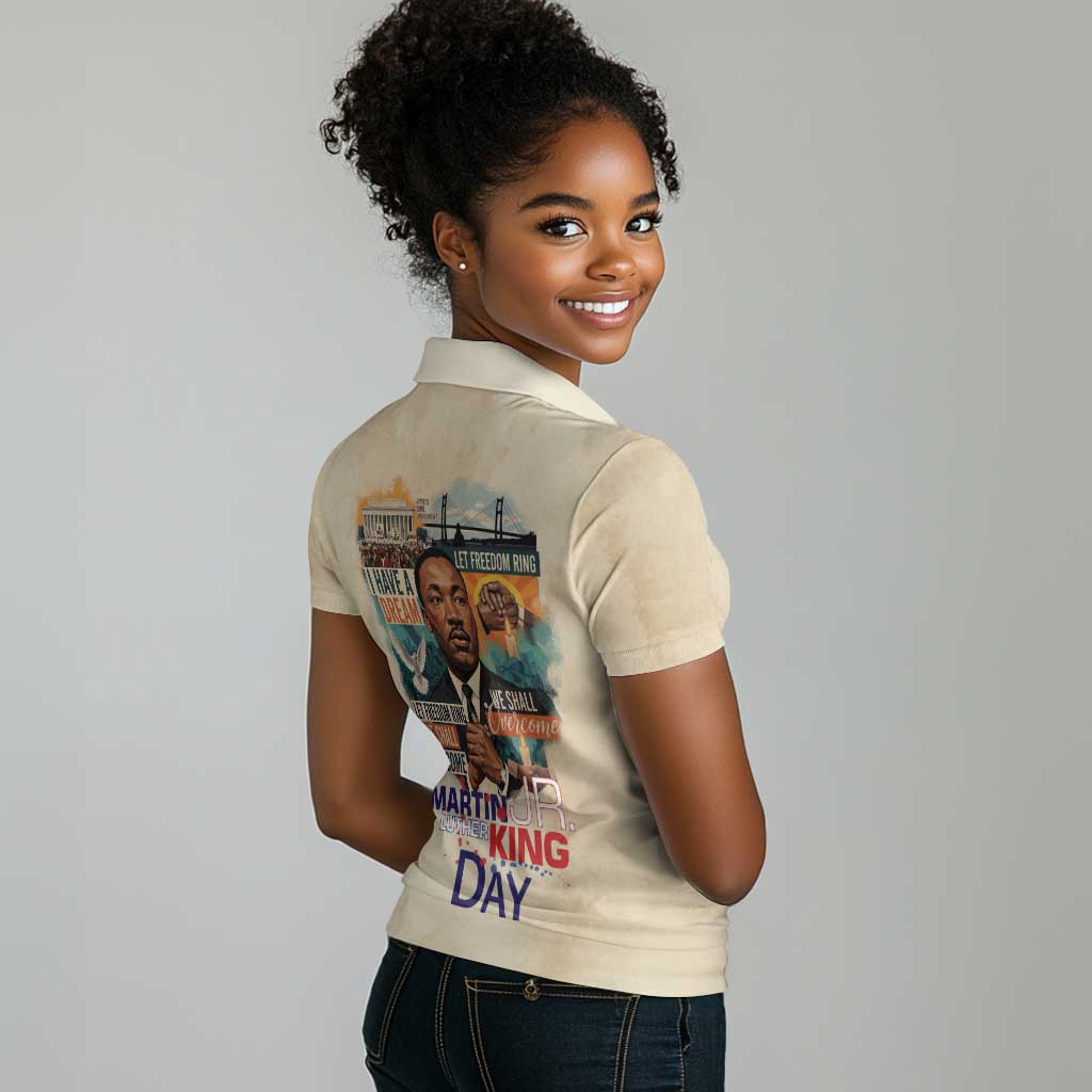 Martin Luther King MLK Women Polo Shirt I Have a Dream Vintage Art - African Pride