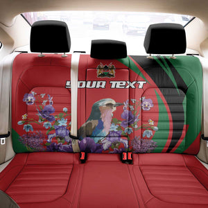 Personalized Afro Kenya Lilac Breasted Roller Back Car Seat Cover With Violet Flowers