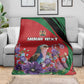 Personalized Afro Kenya Lilac Breasted Roller Blanket With Violet Flowers