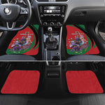 Personalized Afro Kenya Lilac Breasted Roller Car Mats With Violet Flowers