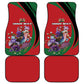 Personalized Afro Kenya Lilac Breasted Roller Car Mats With Violet Flowers