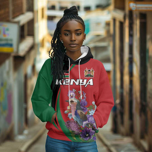 Personalized Afro Kenya Lilac Breasted Roller Hoodie With Violet Flowers