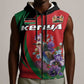 Personalized Afro Kenya Lilac Breasted Roller Sleeveless Zip Hoodie With Violet Flowers - African Pride