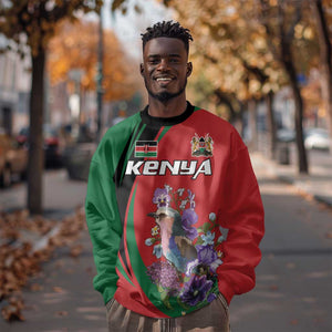 Personalized Afro Kenya Lilac Breasted Roller Sweatshirt With Violet Flowers