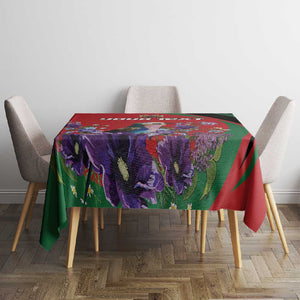 Personalized Afro Kenya Lilac Breasted Roller Tablecloth With Violet Flowers