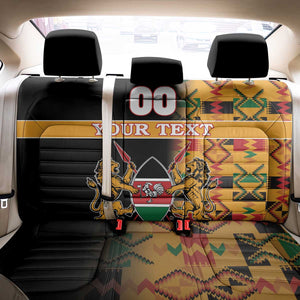 Custom Afro Kenya Coat Of Arms Back Car Seat Cover With Kente Patterns