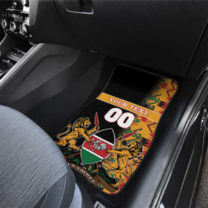 Custom Afro Kenya Coat Of Arms Car Mats With Kente Patterns