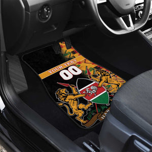 Custom Afro Kenya Coat Of Arms Car Mats With Kente Patterns