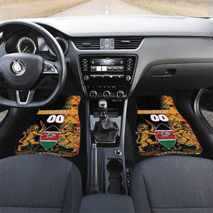 Custom Afro Kenya Coat Of Arms Car Mats With Kente Patterns