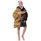 Custom Afro Kenya Coat Of Arms KId Wearable Blanket Hoodie With Kente Patterns