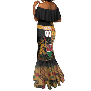 Custom Afro Kenya Coat Of Arms Mermaid Dress With Kente Patterns