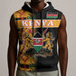 Custom Afro Kenya Coat Of Arms Sleeveless Hoodie With Kente Patterns - African Pride