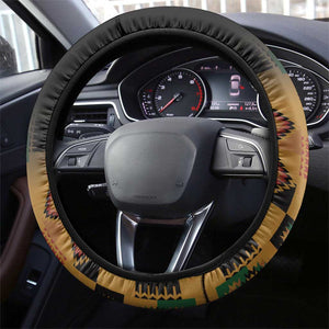 Afro Kenya Coat Of Arms Steering Wheel Cover With Kente Patterns