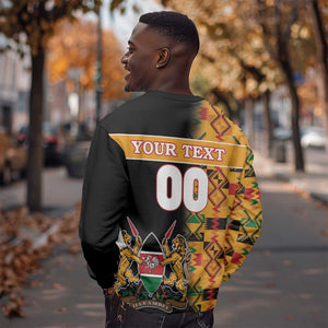 Custom Afro Kenya Coat Of Arms Sweatshirt With Kente Patterns