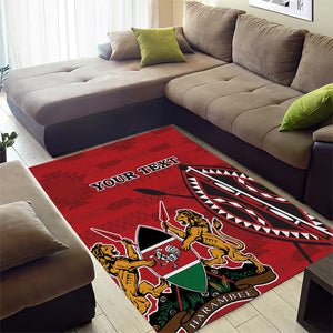 Personalized Afro Kenya Coat Of Arms Area Rug Ethnic Seamless Pattern