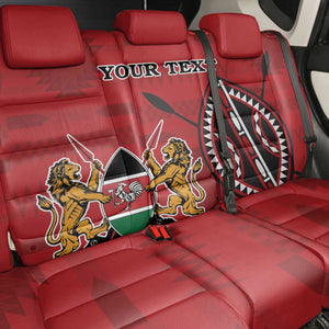 Personalized Afro Kenya Coat Of Arms Back Car Seat Cover Ethnic Seamless Pattern