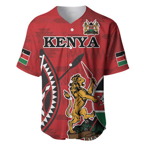 Personalized Afro Kenya Coat Of Arms Baseball Jersey Ethnic Seamless Pattern