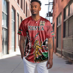 Personalized Afro Kenya Coat Of Arms Baseball Jersey Ethnic Seamless Pattern