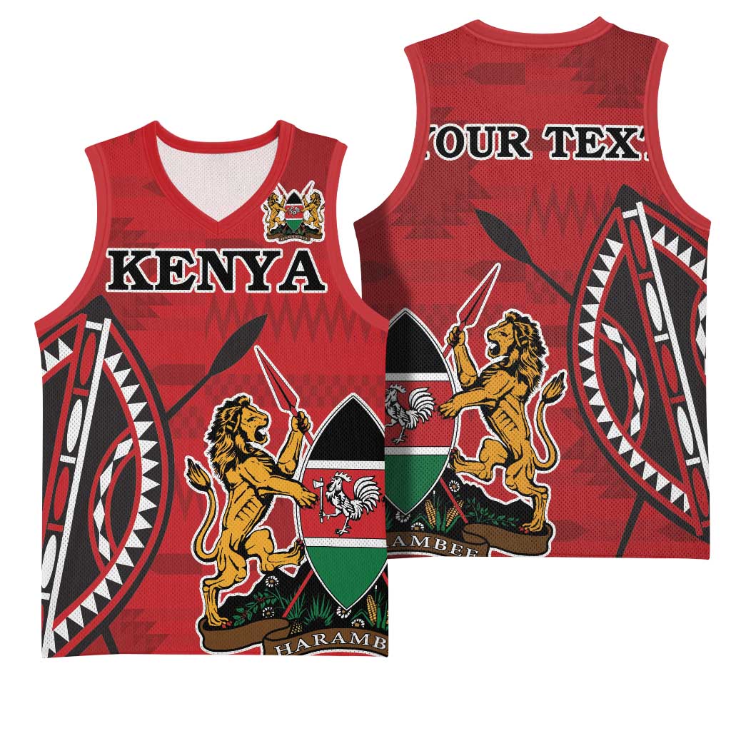 Personalized Afro Kenya Coat Of Arms Basketball Jersey Ethnic Seamless Pattern LT18
